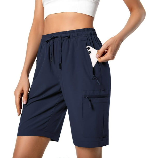 Pantalones cortos cargo de senderismo Hugut para mujer, de secado rápido, resistentes al agua