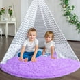 thumbnail image 4 of Junovo Round Fluffy Area Rugs For Kids Girls Princess Castle Plush Shaggy Carpet Cute Circle Nursery Rug For Kids Room Bedroom Living Room,4'x4',Purple, 4 of 7