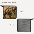 thumbnail image 2 of Sikiie Realistic Style Forest Dinosaur Pot Holders Kitchen Insulation Mats Heat Resistant Pot-Holder Oven Anti-Scald Pads for Cooking Baking, 7.1*7.1inch, 2 of 8