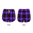thumbnail image 5 of Haiem Purple Buffalo Plaid Women's 2 in 1 Running Shorts - Lightweight Athletic Workout Gym Yoga Breathable Sports Shorts Liner with Phone Pockets-Medium, 5 of 9