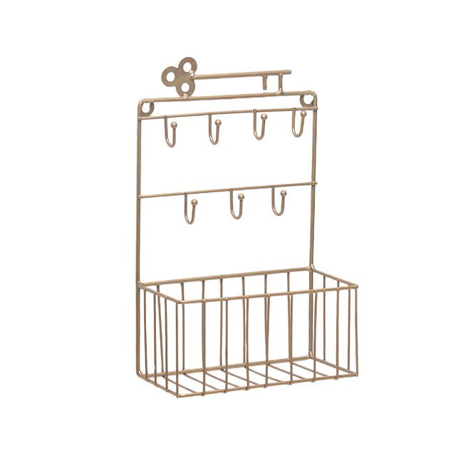 HEALEEP Rack De Almacenamiento Dorado Con De Metal Para Llaves Y Artículos Pequeños