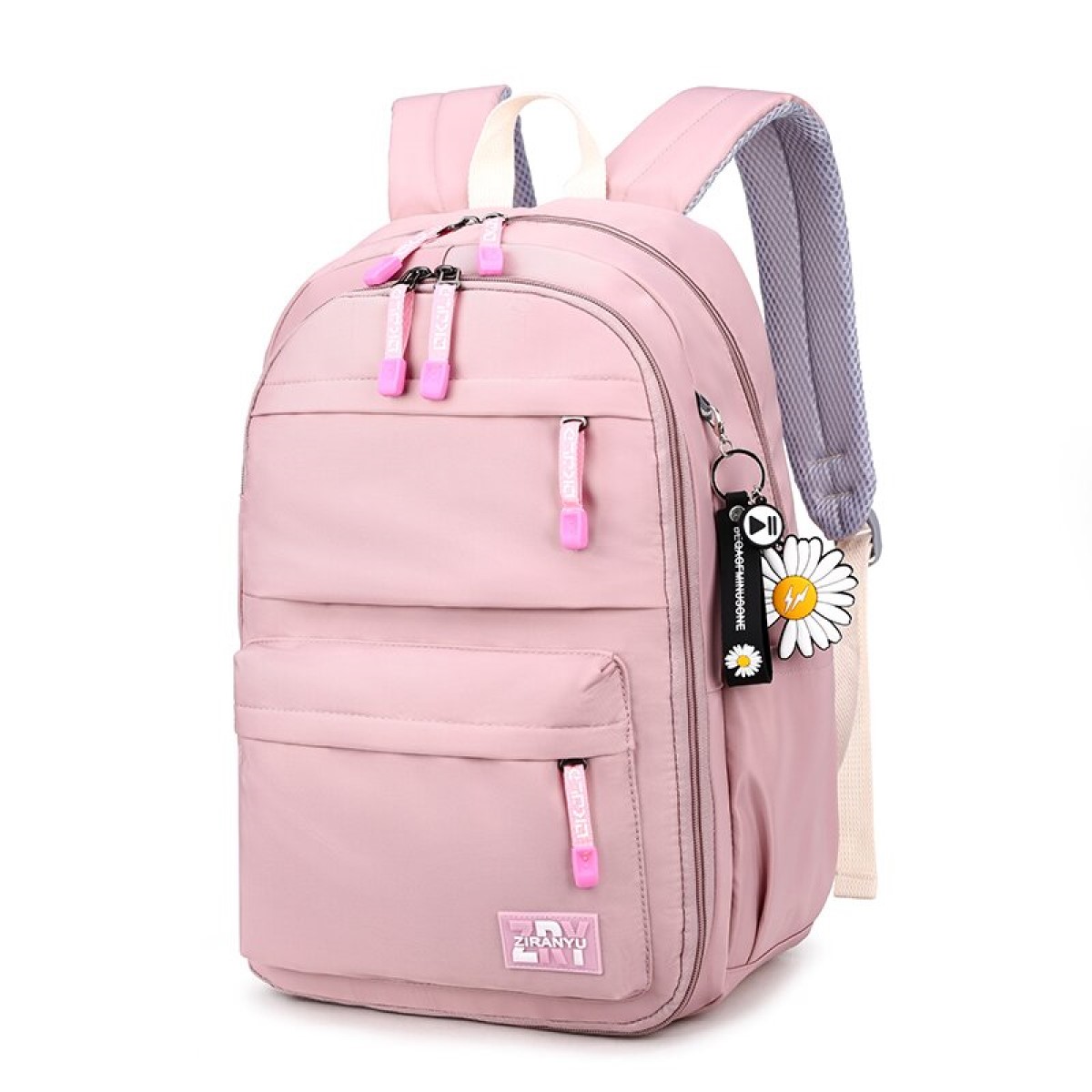 lvyH School Backpack for Girls Boys,Large Waterproof Schoolbag with Daisy Pendant College Travel Backpacks Daypack for Teens