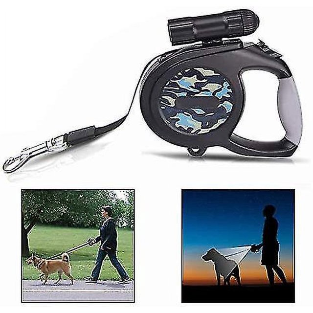 Correa retráctil para perros Correa retráctil para perros de 8m con luz Led, correa retráctil automática, adecuada para perros que pesan menos de Hy