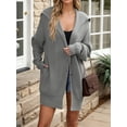thumbnail image 3 of Osfvolr Women'S Button Down Cardigan Sweaters Oversized Lapel Chunky Warm Loose Soft Knit Outwear Grey M, 3 of 5