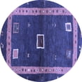 thumbnail image 1 of Ahgly Company Indoor Round Abstract Blue Contemporary Area Rugs, 6' Round, 1 of 4