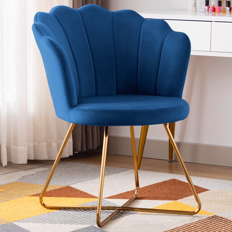 blue dressing table chair Velvet Office Chair | Swivel task seating