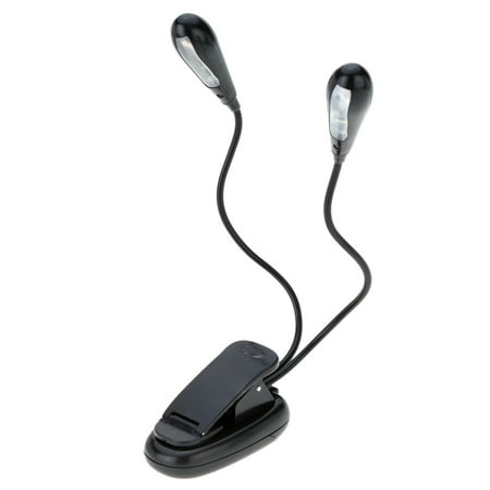 Portable Flexible Bendable 8 LEDs Adjustable Dual Lights Stand Clip Desk Lamp Reading Music Score