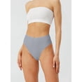 thumbnail image 3 of Women'S Large Size Cotton Half-Cover Hip High Waist Solid Color High Slit Briefs Gray L, 3 of 7