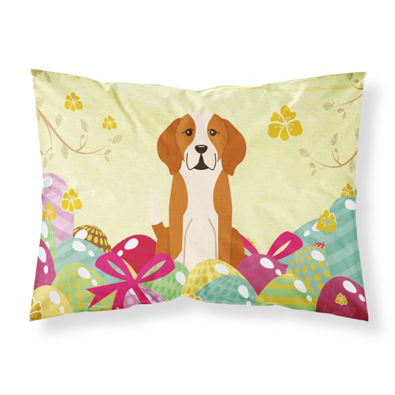 Carolines Treasures BB6110PILLOWCASE Easter Eggs English Foxhound Fabric Standard Pillowcase Standard multicolor