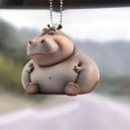 thumbnail image 5 of 100Fens Cute Hippo Nap Time Acrylic Pendant Key Chain Car Rearview Mirror Accessories Backpack, 5 of 7