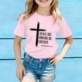 thumbnail image 4 of XEGLSBU Girls Shirts Size 7/8 Kids Graphic Short Sleeve T Shirt Unisex Casual Tee with Print for Boys and Girls Comfortable Playwear Light Pink Size 4-5 Years, 4 of 4