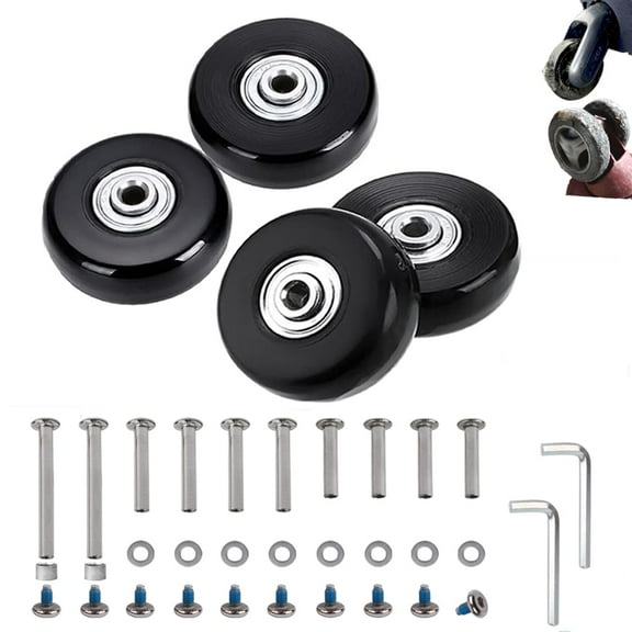 45mm Set of 4 Luggage Suitcase Replacement Wheels for Trolley Case Wheels Travel Bags