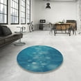 thumbnail image 3 of Ahgly Company Indoor Square Patterned Deep Sky Blue Novelty Area Rugs, 5' Square, 3 of 6