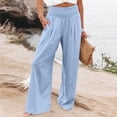 thumbnail image 2 of RotHome Plus Size Linen Pants for Women Summer Wide Leg High Waist Casual Flowy Palazzo Trousers Boho Beach Vacation Travel Outfits Spring Cruise Clothes 2026, 2 of 9