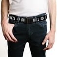 thumbnail image 2 of Adjustable Belt, Clamp Buckle, Cut-to-Fit, Winchester Pentagram Give Em Hell Black White, 2 of 3