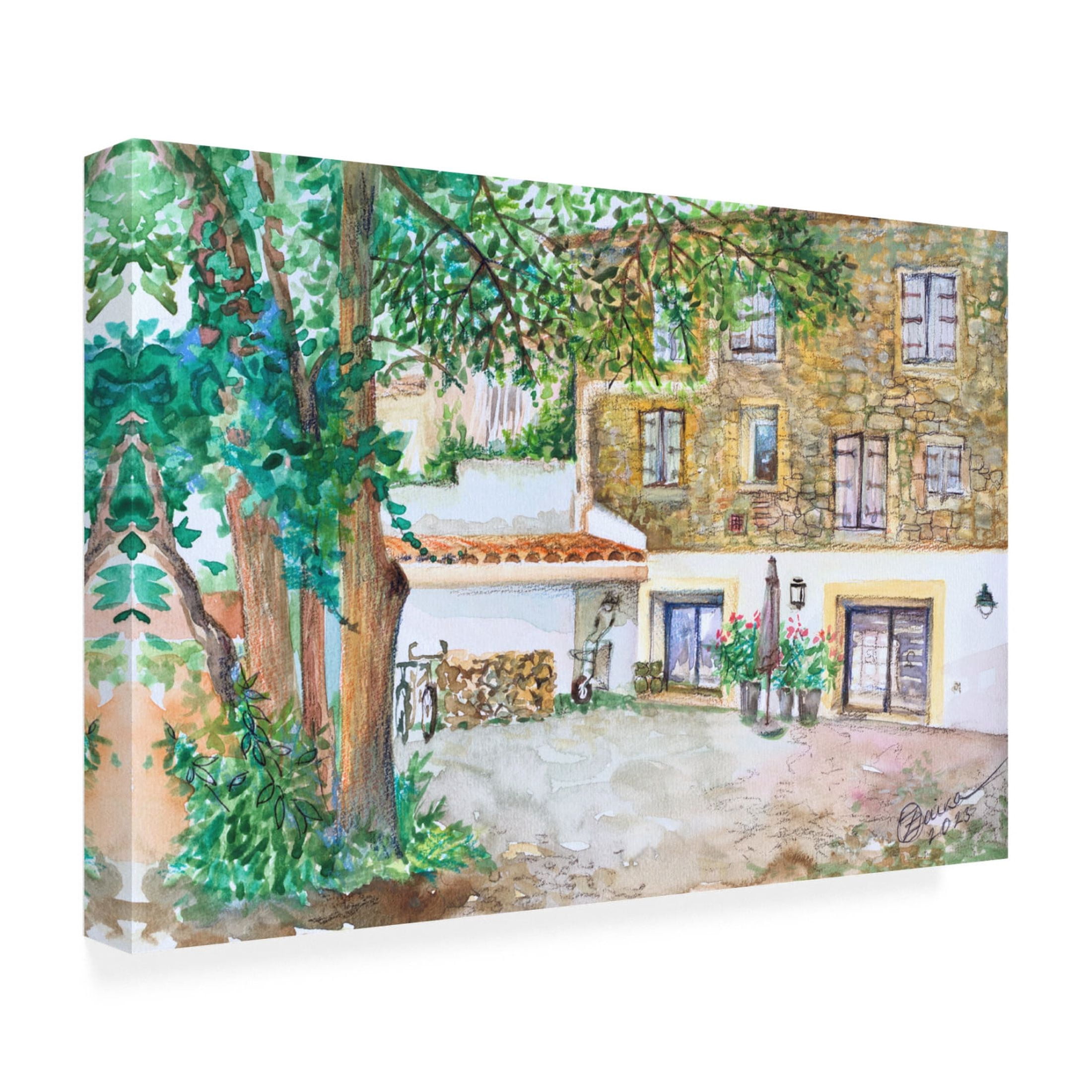 Canvas Wall Art - Oxana Zaika 'Autignac France' Wall Art for Living Room, Bedroom, or Office Décor by Trademark Fine Art - 24 x 16 Inches