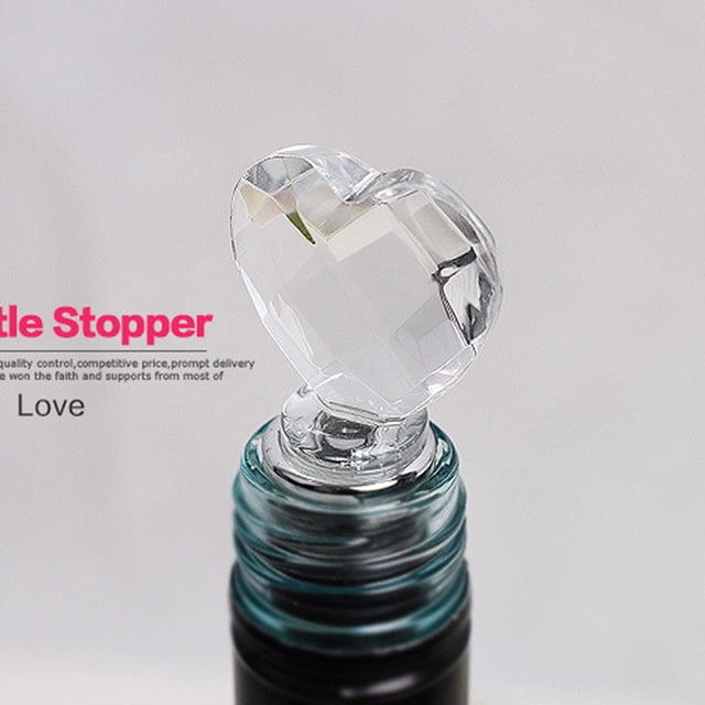 unbranded 2Ud Tapón Para Vino Con Cristal Corazón Ideal Para Regalos Y Ambiente Festivo En Plata