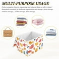 thumbnail image 6 of Yayeee Collapsible Cube Storage Bin with Lid Fabric Closet Decorative Basket with Handles, Blue Leaves, 6 of 7