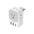 thumbnail image 1 of Adaptador de enchufe de viaje Tessan tipo L Italia con 4 salidas, 3 USB, 1 of 6