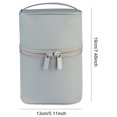 thumbnail image 4 of Nylon Cosmetic Bag Large Capacity Barrel Shaped for Holiday Gifts (Grey), 4 of 7