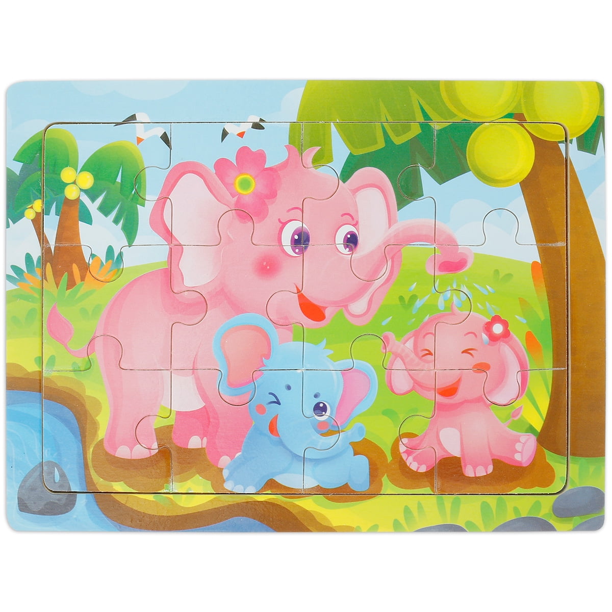 Zoo Animal Wooden Jigsaw Puzzle Toy Children Kid Baby Learning Educational Gift 