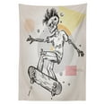 thumbnail image 3 of Ambesonne Skull Tablecloth Rectangular Table Cover, Skating Skeleton Boy, 60"x84", Pale Grey and Cream, 3 of 4