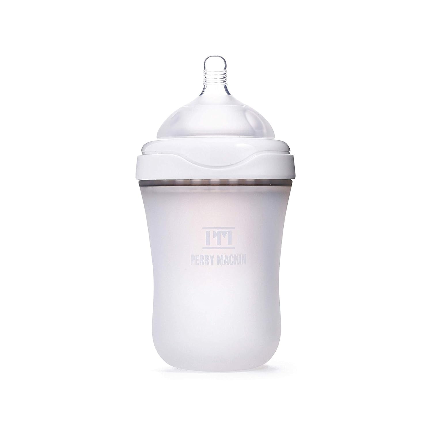 Perry Mackin Anti-Colic Silicone Baby Bottle, 9 Ounces White