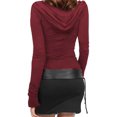 thumbnail image 4 of hotojiny Hoodie Mini Dress for Women Comfy Ruched Vintage Party Dresses Fashion Long Sleeve Bodycon Pencil Dress, 4 of 6