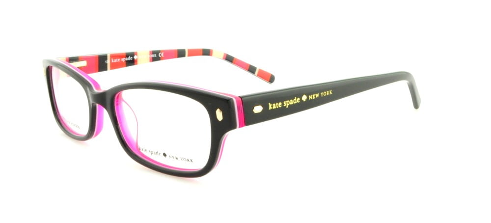 KATE SPADE Eyeglasses LUCYANN 0X78 Black Pink Striped 47MM 