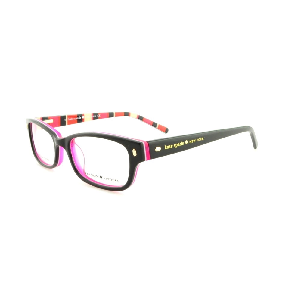 KATE SPADE Eyeglasses LUCYANN 0X78 Black Pink Striped 47MM