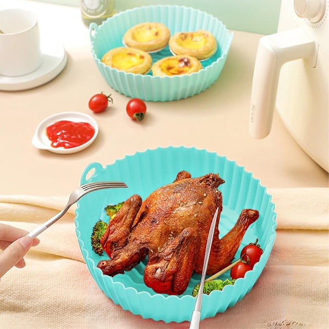 CRCMURE Cooking Utensils Round Reusable Silicone Tray Air Fryer Accessories For Kitchen