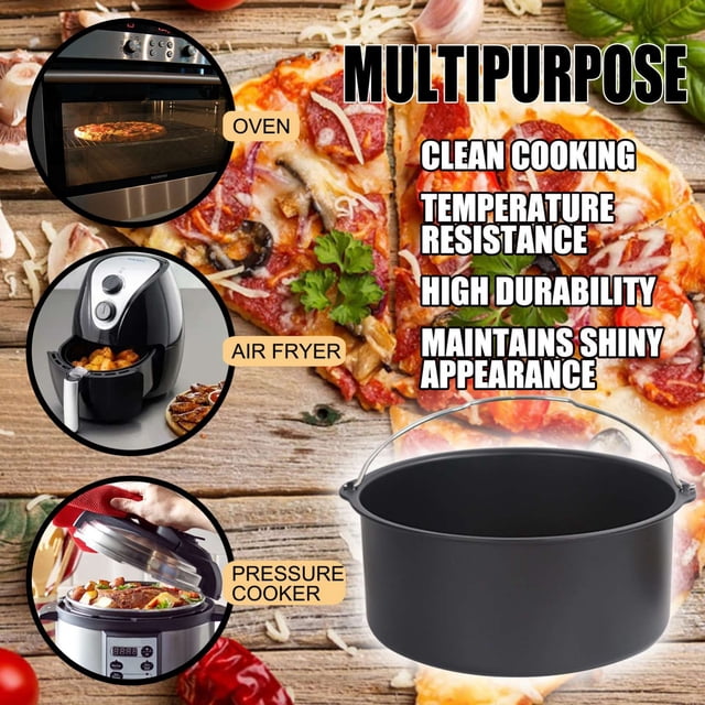 Fiudx Freidora de Aire Antiadherente para Pasteles, Bandeja Antiadherente de Doble Cara, Fácil de Limpiar y Desmoldar, Ideal para Familias y Fiestas, Herramienta de Cocina Versátil, Opciones de Tamañ