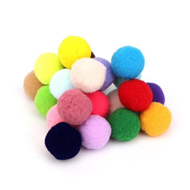 Pelota de juguete con pompones para gatos, creativa, colorida e interactiva, de peluche, K1 F9S8