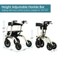 thumbnail image 6 of ELENKER All-Terrain Rollator Walker with Seat, 12” Non-Pneumatic Tire Front Wheels, for Seniors, Champagne gold, 6 of 6