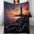 thumbnail image 4 of Ocean Lighthouse for Women Men Kids Flannel Throw Blankets Soft Fuzzy Lightweight for Home Decor Couch Bed Sofa, 4 of 8