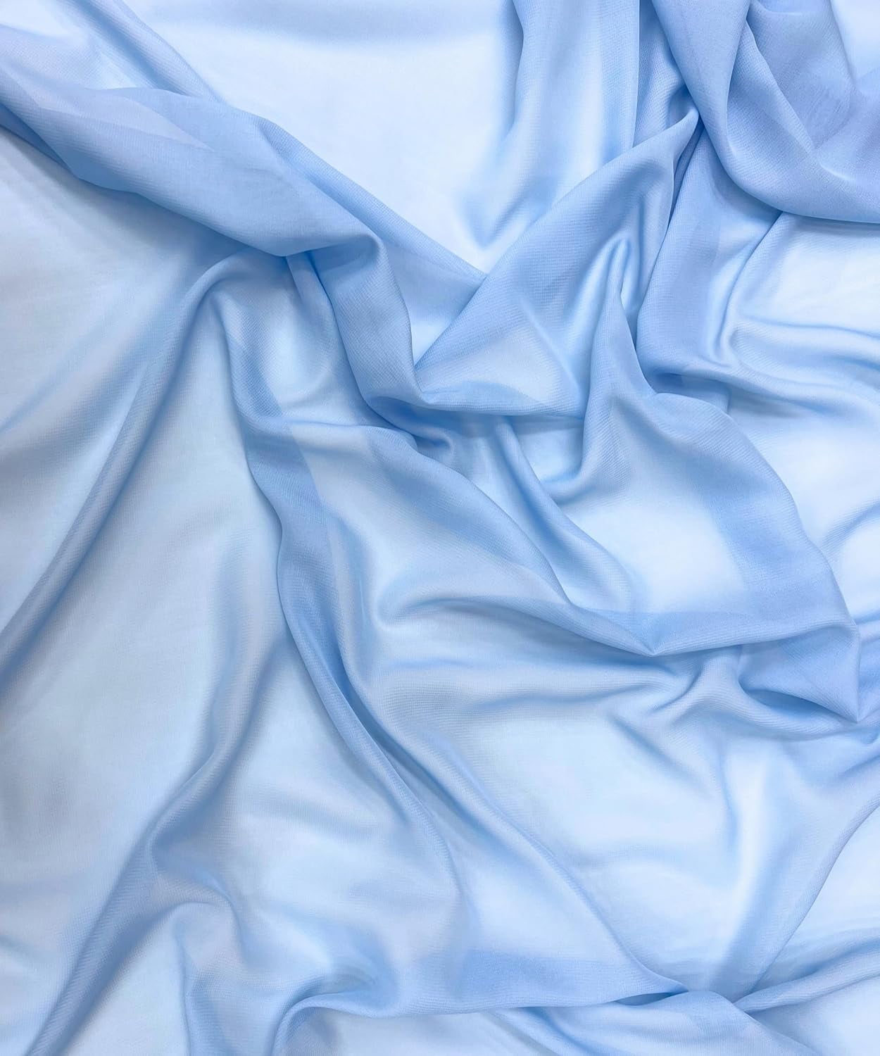 10 Yard (Baby Blue) Matte Chiffon Fabric by the yard, sheer soft fabric for wedding, arch draping, baby shower, chuppah, drapery fabric