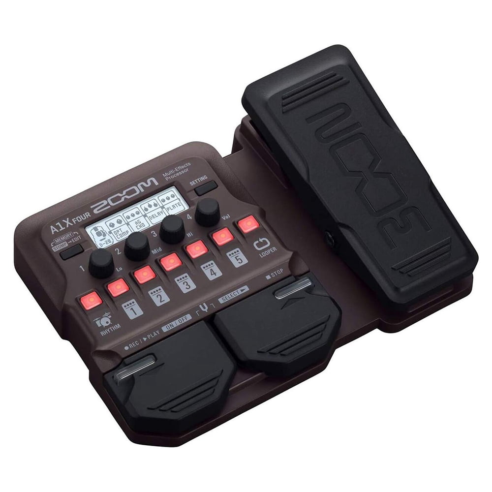 Zoom A1X Four Acoustic Instrument Multi-Effect Processor with Polsen HPC-A30 Monitor Headphones, 9V Power Adapter & 10ft Instrument Cable Bundle
