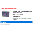 thumbnail image 2 of Cabin Air Filter - Compatible with 2006 - 2011 Cadillac DTS 2007 2008 2009 2010, 2 of 2