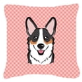 thumbnail image 3 of Carolines Treasures Checkerboard Blue Corgi Canvas Fabric Decorative Pillow 18H x18W multicolor, 3 of 3