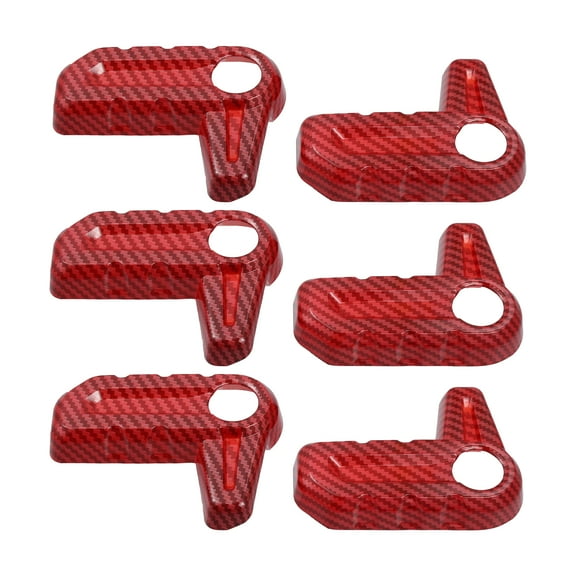 Unique Bargains 6pcs Hardtop Roof Removal Switch Handle Cover for Jeep Wrangler JL JLU 18-23 Carbon Fiber Pattern Red