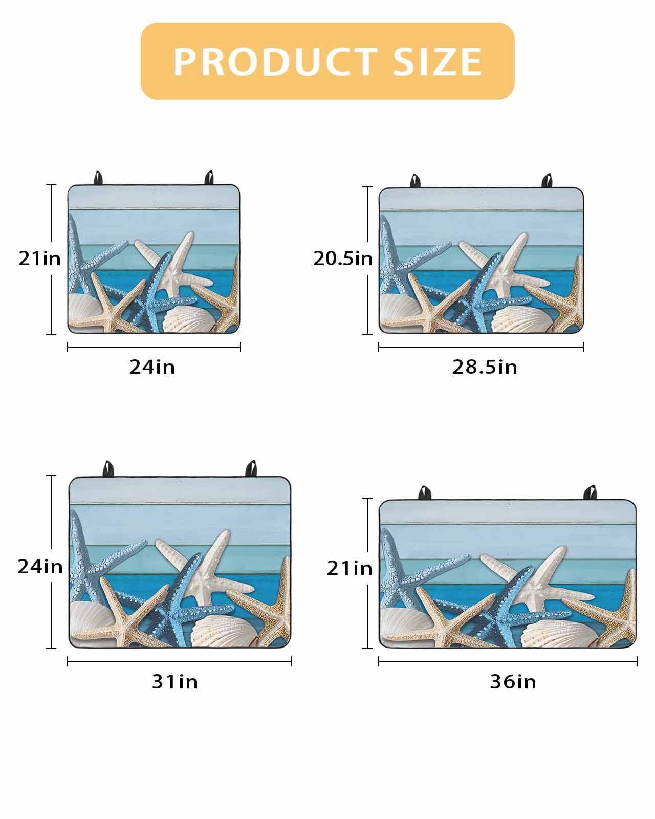 nqOlkjepod Large Induction Cooktop Protector Mat 36"x21", Coastal Starfish Stove Top Covers for Electric Stove, Summer Nautical Seshells Country Stove Burner Cover Mats, Glass Top Stove Cover