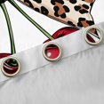 thumbnail image 4 of Manfei Vintage Leopard Print Bow Black Out Curtains for Teens Girls,Red Cherry Fruit Curtains Pack of 2 (42x63 Each) for Kids,Ultra Soft Home Decor, 4 of 6