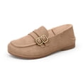thumbnail image 2 of Viluyesy Womens Loafers Double Buckle Slip On Round Toe Comfortable Casual Walking Work Dress Shoes Coffee Size 7.5, 2 of 5