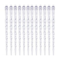 LanSuare 12Pcs Christmas Icicle Ornaments, 7.8Inch Clear Simulation Icicle Bar, Christmas Tree Pendants for Christmas Party, Wedding, Winter Decorations