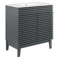 thumbnail image 2 of Modway Render 30" Bathroom Vanity Cabinet in Gray White, 2 of 9