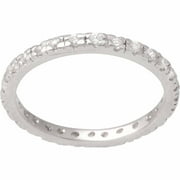 Women's CZ Sterling Silver Eternity Band, 2mm