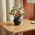 thumbnail image 5 of Unique Bargains Modern Ceramic Home Decor Small Ribbed Bud Vase Black 4.3" x 4.3" x 4", 5 of 5