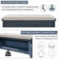 thumbnail image 7 of Wulawindy Storage Bench with Removable Cushion, Louver Design Wooden Shoe Bench for Entryway Living Room Bedroom (Navy Blue), 7 of 7