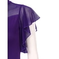 thumbnail image 6 of YONGHS Womens Mock Neck Ballet Dance Bodysuit Short Sleeve Cutout Back Dance Leotard Purple XXL, 6 of 7