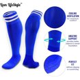 thumbnail image 3 of Lian LifeStyle Exceptional Boy's 1 Pair Knee High Sports Socks for Soccer, Softball, Baseball, and Many Other Sports XL003 Size XSBlue, 3 of 5